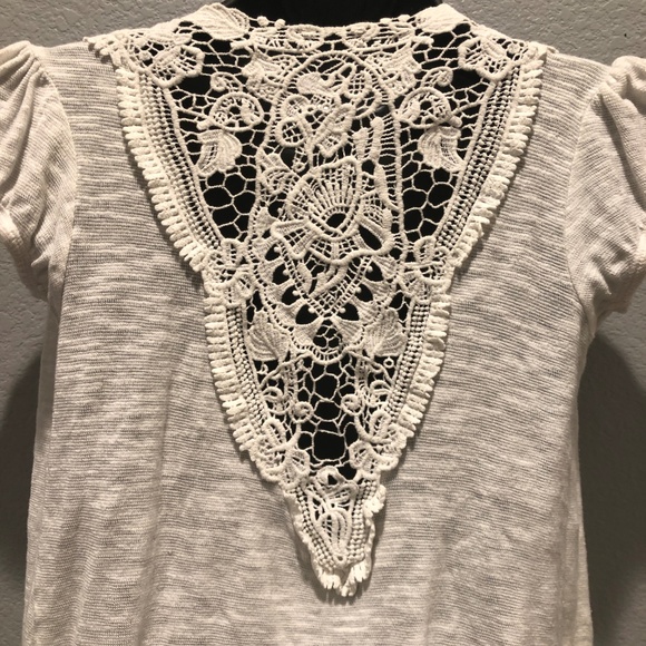 SOLD! Short Sleeve White Cover Up with Lace Back - Picture 4 of 5